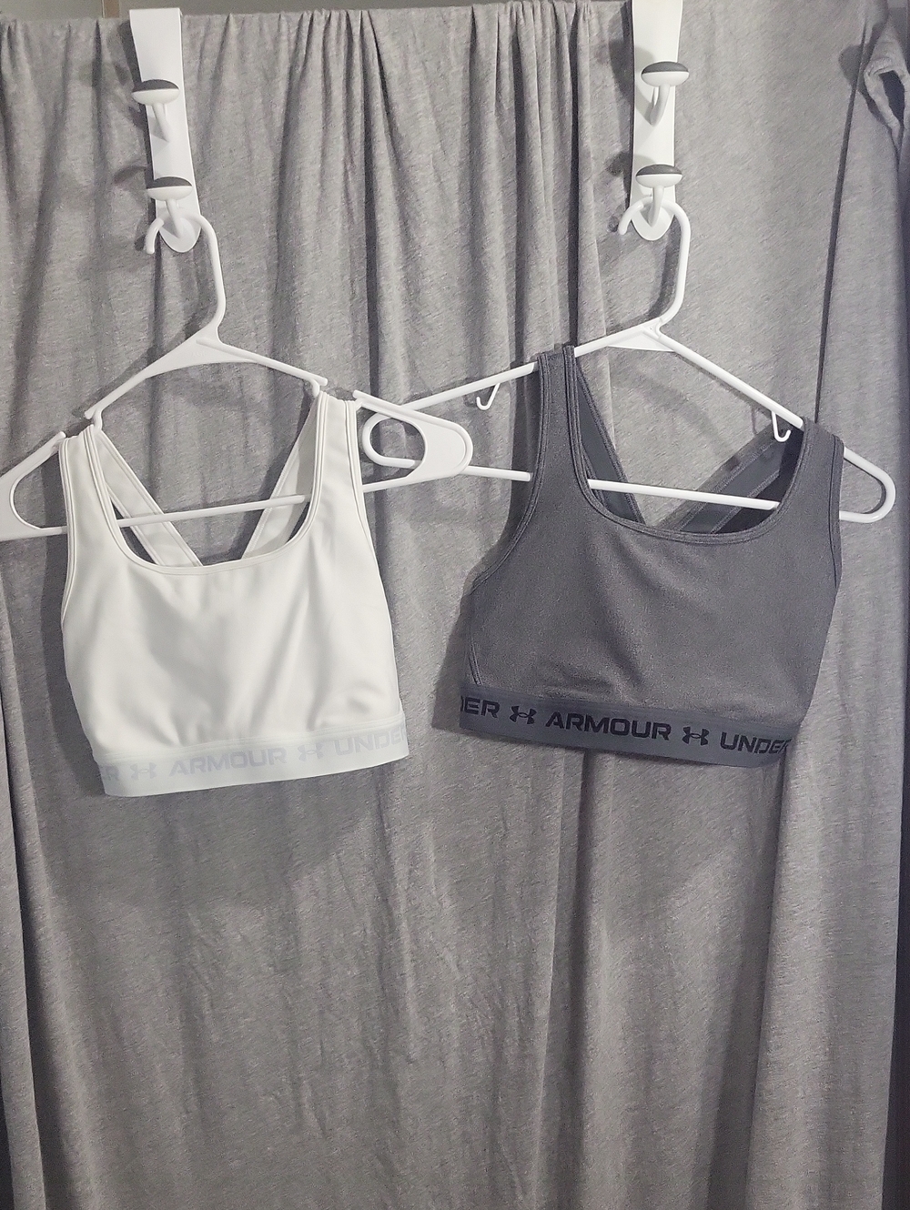 Under Armour Women’s Sports Bras in White & Gray - Dual Pack